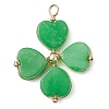 Natural Howlite/Green Aventurine/Malaysia Jade/Rose Quartz/Synthetic Turquoise Clover Pendants PALLOY-JF03181-3