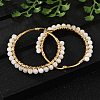 Beaded Hoop Earrings X-EJEW-JE03830-01-5