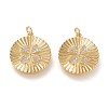 Brass Micro Pave Clear Cubic Zirconia Pendants ZIRC-K086-16G-1