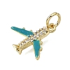 Brass Micro Pave Clear Cubic Zirconia Charms CU-CBAEEA8-36C-G-2