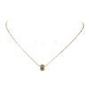 Brass Micro Pave Black Cubic Zirconia Column Bead and Love Disc Pendant Cable Chain Necklaces NJEW-JN05767-4