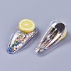 Plastic Snap Hair Clips with Paillette & Platinum Plated Iron Base PHAR-L005-K-3
