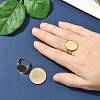 304 Stainless Steel Cuff Rings Components STAS-Z138-02G-03-2