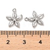 Brass Micro Pave Clear Cubic Zirconia Charms KK-C054-18P-3