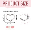 6Pcs Heart Alloy Spring Gate Rings FIND-TA0011-14B-4