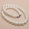 Dyed Shell Pearl Round Beaded Necklaces for Women WG18377-06-1