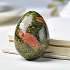 Natural Unakite Carved Healing Egg Figurines PW-WG29511-02-1
