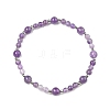 4Pcs 4 Style Natural Mixed Gemstone Round Beaded Stretch Bracelets Set BJEW-TA00376-2