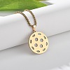 201 Stainless Steel Pickleball Pendant Box Chain Necklaces for Women Men NJEW-H050-01A-G-3