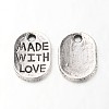 Tibetan Style Alloy Oval Charms TIBEP-Q035-08AS-NR-1