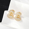 Brass Micro Pave Cubic Zirconia Stud Earrings EJEW-Z091-04G-E-4