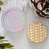 Texture Theme Round Brass Stamp Head AJEW-M036-01E-G-1