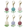 Flower Glass Seed Beads Beaded Pendant Decorations HJEW-MZ00195-2