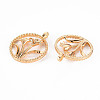 Brass Micro Pave Clear Cubic Zirconia Pendants KK-T062-188G-NF-2