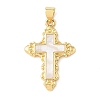 Brass & Natural White Shell Pendants SH-CBA6938-15G-01-1