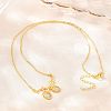 Brass Micro Pave Clear Cubic Zirconia 2 Acorn Pendant Necklaces NJEW-K311-02G-1