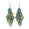 430 Stainless Steel Rhombus Dangle Earrings EJEW-A137-01P-01-4