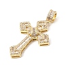 Brass Micro Pave Clear Cubic Zirconia Big Pendants CU-CBAB8F5-06G-2