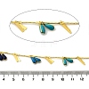 Brass Enamel Teardrop with Rectangle Link Chains CHS-H112-23G-01-3
