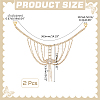2Pcs Brass Rhinestone Sexy Shoulder Bra Body Chain AJEW-WR0002-64-2