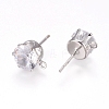 Brass Stud Earring Findings KK-L199-A01-P-2