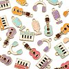 32Pcs 16 Styles Music Theme Alloy Enamel Pendants ENAM-CJ0002-64-3