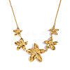 European 304 Stainless Steel 5 Floral Flower Pendant Bib Necklaces for Women ND3546-5