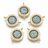 Brass Micro Pave Cubic Zirconia Links Connectors ZIRC-T005-034G-1