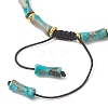 Natural Dyed Imperial Jasper & Brass Beads Braided Bead Bracelets BJEW-JB13418-01-4