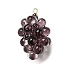 Grape Brass Acrylic Pendants OACR-R006-05G-10-1