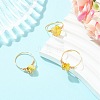 Natural Amber Beads Finger Rings RJEW-JR01038-5
