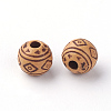 Imitation Wood Acrylic Beads X-SACR-Q186-09-2