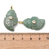 Natural Green Aventurine Carved Pendants G-H357-05G-05-2