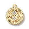 Brass Micro Pave Cubic Zirconia Charms KK-D071-01G-1