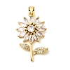 Brass Micro Pave Clear Cubic Zirconia Pendants KK-A296-07D-G-1