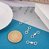 Anti-Tarnish  4Pcs 2 Style 925 Sterling Silver Spring Ring Clasps Sets STER-TA0001-05-6