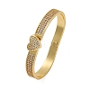 Rack Plating Brass Micro Pave Cubic Zirconia Hinged Bangles BJEW-H624-06D-G-4