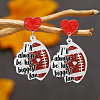 1Pair Leopard Print Heart Mother Sports Acrylic Dangle Stud Earrings EJEW-FS0001-22B-5