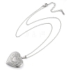 Anti-Tarnish 304 Stainless Steel Heart Locket Pendant Cable Chain Necklaces for Women LS-NJEW-M050-04F-P-4