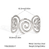 304 Stainless Steel Spiral Open Cuff Bangles for Women EA0743-2-1