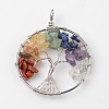 Tree of Life Mixed Stone Big Pendants G-L455-D05-1