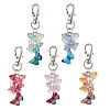 5Pcs 5 Colors Butterfly Alloy Enamel Pendant Decorations HJEW-JM02902-2