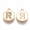 Brass Cubic Zirconia Charms KK-T038-194G-R-1