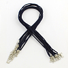 2mm Faux Suede Cord Necklace Making with Iron Chains & Lobster Claw Clasps X-NCOR-R029-04-1