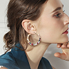 ANATTASOUL 6 Pairs 6 Style Oval & Square & Donut Acrylic Dangle Stud Earrings EJEW-AN0003-36-4