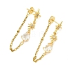 Star Teardrop Brass Micro Pave Cubic Zirconia Stud Earrings EJEW-JE07151-4