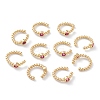 Brass Micro Pave Cubic Zirconia Cuff Earrings LS-EJEW-H109-01D-G-2