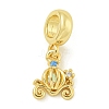 Rack Plating Brass Pave Colorful Cubic Zirconia Pumpkin Cart European Dangle Charms KK-Z067-38G-1