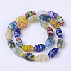 Handmade Millefiori Glass Beads Strands M-LK01-3
