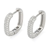 Rack Plating Square Brass Micro Pave Cubic Zirconia Hoop Earrings EJEW-Z059-13P-2